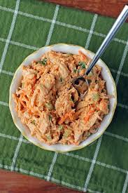 Hot chicken salad recipe with water chestnuts. Buffalo Chicken Salad Emily Bites
