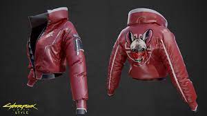 Artstation Cyberpunk Bomber Jacket Sophie Almecija Bomber Jacket Jackets Red Leather Jacket