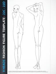 9 Heads Fashion Template Back 22c 22d Lady Fashion Design Fashion Figure Templates Fashion Illustration Template Fashion Templates