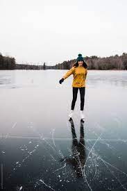 Teenage Girl Skating On A Frozen Lake By Lea Jones Ice Skating Photography Ice Skating Pictures Skating Pictures