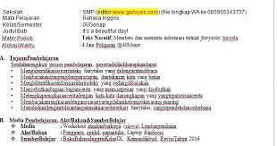 Media pembelajaran bahasa inggris smp kelas 7 kurikulum 2013. Rpp 1 Lembar Bahasa Inggris Smp Kelas 9 Semester 2 Situs Guru