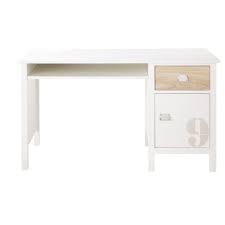 Large gamme et en stock chez vidaxl. Bureau 1 Tiroir 1 Porte En Pin Blanc Marin Maisons Du Monde