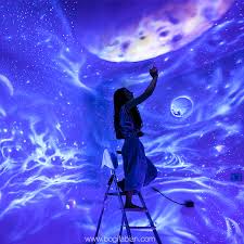 Create a sharp view using a strong space colors paints. 55 Space Themed Interior Design Ideas That Bring The Stars Into Your Home Bored Panda