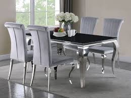 carone 5 pc black glass/grey velvet