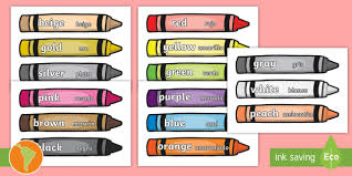 Rojo, anaranjado, amarillo, verde, azul. Color Words On Crayons English Spanish Teacher Made
