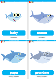 It doesn't take much to add a fun theme to a birthday party. Baby Shark Family Flashcards Super Simple