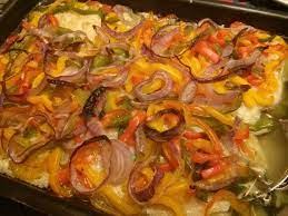 File De Tilapia Assado Com Legumes Cozinha Franca