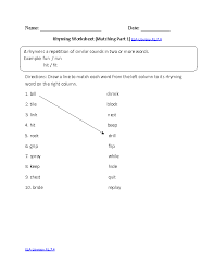 7th Grade Common Core Reading Literature Worksheets Rhyming Worksheet Rhyming Words Worksheets Rhyming Words