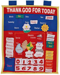 fabric calendar for teaching days of the week etc english