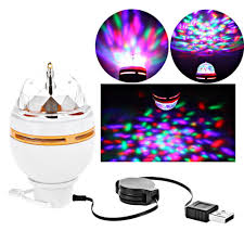 Colorful 3w Led Disco Dj Party Music Crystal Magic Ball Portable Stage Light Auto Rotating Lamp With Usb Interface Crystal Magic Ball Disco Crystals