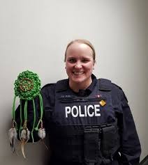 Constable April Janes-Gavel of RCMP Indigenous Policing and Restorative  Justice is helping spread the good word