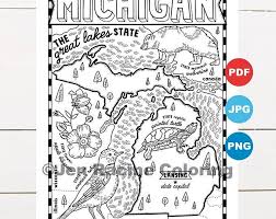 Michigan Coloring Page From The United States Of America Coloring Book Find On Book On Amazon And This In 2020 Coloring Pages Coloring Books Printable Coloring Pages