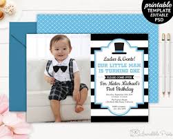 Invitation Card Design For 1st Birthday Party Gentleman Birthday Invitation Boy First Birthday Invite Bd19 Boy Birthday Party Invitations Boy Birthday Invitations 1st Birthday Party Invitations