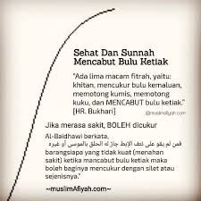 Sampai keluar lengan, hukumnya jadi wajib untuk merapikannya, bahkan mencukur. Fiqih Wanita Sehat Dan Sunnah Mencabut Bulu Ketiak Kalau Sakit Gimana Sunnahnya Adalah Mencabut Bukan Mencukur Tetapi Jika Sakit Boleh Dicukur Sebagaimana Penjelasan Ulama Alhamdulillah Kami Sudah