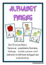 Alphabet Frieze Charts Vic Cursive Literacy And Numeracy Early Childhood Learning Alphabet Display