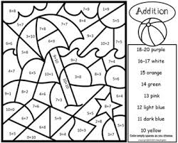 Summer Color By Number Math Facts Bundle Summer School Activities Summer Math Math Coloring