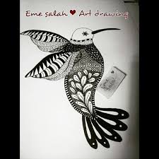 eme salah art drawing doodles doodle zentangle bird black fine art drawing art drawings art