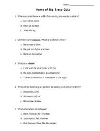Rd.com knowledge facts snails have very particular sleeping habits. Home Of The Brave Novel Test Worksheets Teaching Resources Tpt