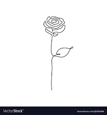 Continuous One Line Rose Flower Vector Illustration Download A Free Preview Or High Quality Adobe I Flower Line Drawings Rose Line Art Embroidered Canvas Art