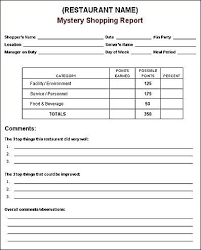 Shop Report Template 7 Templates Example Templates Example Mystery Shopper Mystery Shopping Restaurant Management