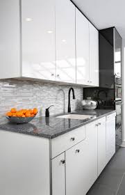 Adding a subtle contrast is the light gray solid surface used on the kitchen. White Modern Kitchen Cabinets Houzz