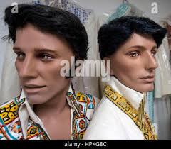 Charlestown, Indiana, USA. 23rd Feb, 2017. KIM POLSTON fits Elvis tribute  artist DAVE STOVALL for a new jumpsuit at B&K Enterprises. In business  since 1980, B&K manufactures Elvis Presley's original design jumpsuits