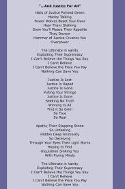 Metallica And Justice For All Off Of And Justice For All Metallica Lyrics Metallica All Lyrics