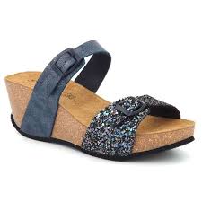 Chics et variées, elles se parent de multiples coloris pour l'été. Acheter En Ligne Chaussure Kedzaro Mule Compensee Femmes Lora Glitter Bleu