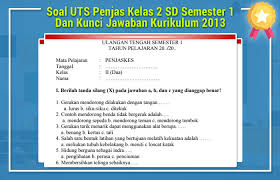 Maybe you would like to learn more about one of these? Soal Uts Penjas Kelas 2 Sd Semester 1 Dan Kunci Jawaban Kurikulum 2013 Operator Sekolah