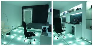 How To Give Your Room A Cyberpunk Design Makeover Game Room Design Futuristic Interior Cyberpunk