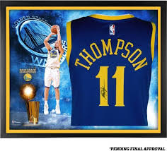 Klay Thompson Golden State Warriors Framed Autographed Blue Nike Swingman Jersey 2018 Nba F Klay Thompson Golden State Warriors Klay Thompson Thompson Warriors
