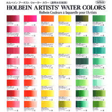 Holbein Watercolor Printed Color Chart