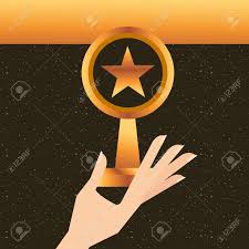 Movie Awards Hand Holding Star Prize Vector Illustration Ad Hand Holding Movie Awards Vector Movie Awards Vector Illustration Illustration