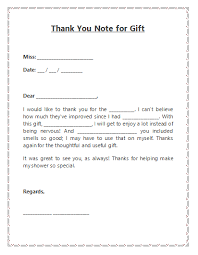 Thank You Note Template For Gift Thank You Note Template Thank You Notes Templates Printable Free
