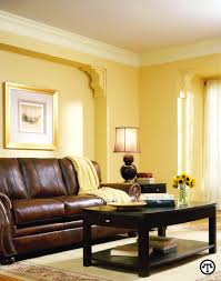 With modern furniture and furnishings. Painting Living Rooms Yellow Living Room Wall Color Yellow Walls Living Room Living Room Color Schemes