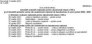 Elevii claselor a opta susțin, astăzi, proba scrisă a simulării evaluării naționale. Ultima OrÄƒ Calendarul SimulÄƒrilor De Evaluare NaÈ›ionalÄƒ 2021 È™i Bac 2021 A Fost Publicat In Monitorul Oficial Vezi Materia Din Care Vor Fi TestaÈ›i Elevii Edupedu Ro