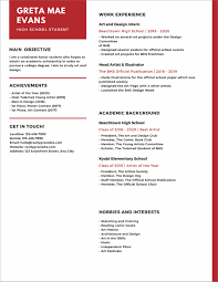 Best resume templates for college students : 20 High School Resume Templates Download Now