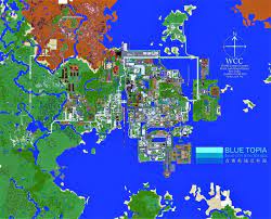 Blue Topia Creation Minecraft Pe Maps Blue City Blue Minecraft