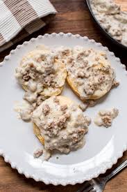 Image result for sausage gravy biscuits