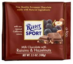 Ritter Sport Milk Chocolate Bar Raisins Hazelnuts 3 5 Oz In 2020 Chocolate Milk Raisin European Chocolate