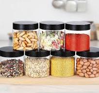 One Clear Plastic Jar, Large Round PET Containers Featuring Black Screw-On  Lids, Reusable Empty Storage Jars with Lids, Transparent Containers That ...