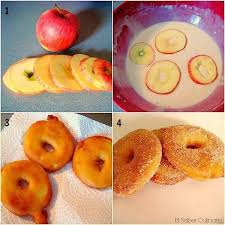 Preparadas Con Harina De Pancakes Hot Cake Donas Yummi Donuts De Manzana Rodajas De Manzana Aros De Manzana