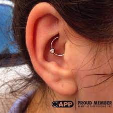 Healed Daith Piercing By Mick With An Industrial Strength Bezel Set Cz Captive Bead Ring Thanks For Stopping In Ame Daith Jewelry Daith Piercing Jewelry Post