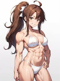 生成AI】AIイラスト一覧：水着・ビキニ姿の筋肉娘 その1 – Refusella