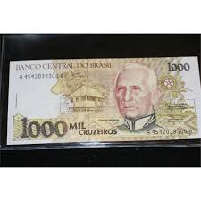 Country & pick number:brazil p213b. Foreign Bank Note Banco Central Do Brasil 1000 Mil Cruzeiros