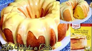 Combine cake mix, pudding mix, eggs, water, and oil in a large bowl. Let S Make A Cake Duncan Hines Lemon Bundt Cake Cake Youtube