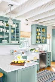 Mmmm The Reverse Of Our Kitchen White Walls With Aqua Cabinets Kitchen Remodel Small Beach Cottage Kitchens Kitchen Inspirations
