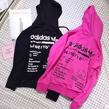 Adidas Originals Zip Through Hoodie With Back Print Pf4498 Pink Adidas Sweatshirt Sweatshirts Hoodies