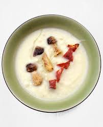 Veloute Celeri Rave Chou Fleur Cepes Chips De Jambon Cru Cuisine Et Boissons Alimentation Gratin De Chou Fleur