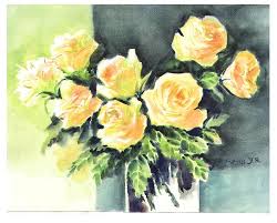 Watercolor yellowrose happyvalentinesday rose rosebud this is on you soon painting flowers paintings. Yellow Rose In Vase Watercolor Painting By Lily Lily